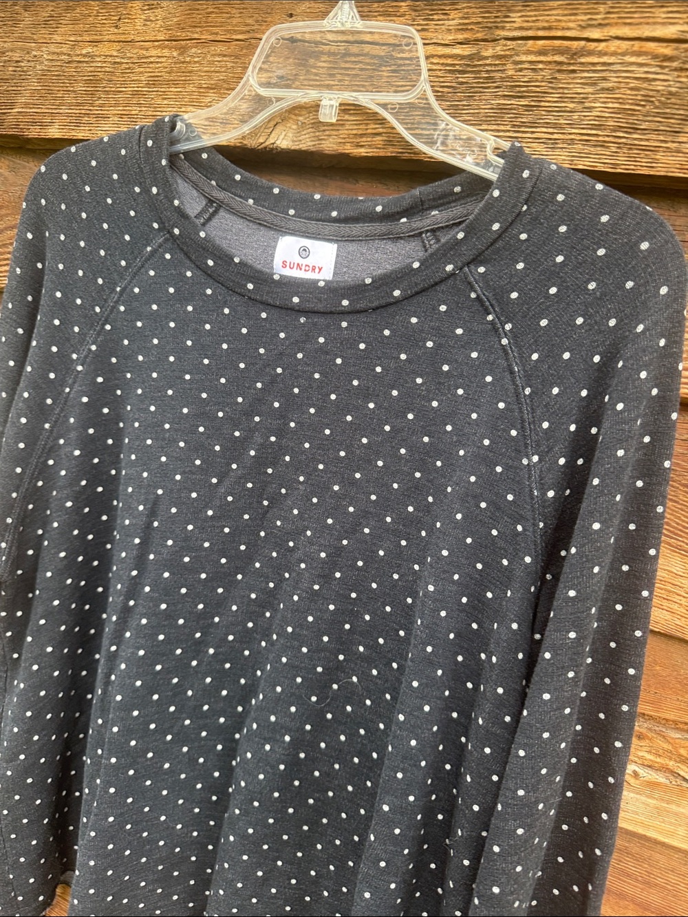 Sundry polka dot long sleeve top